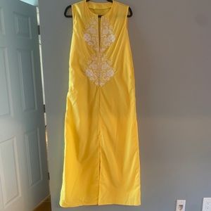 NWOT yellow dress with embroidery detail